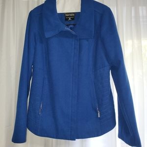 Women Zip Up Motto Woal Coat, Size XL